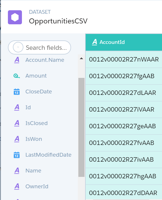 Dataset Search Fields